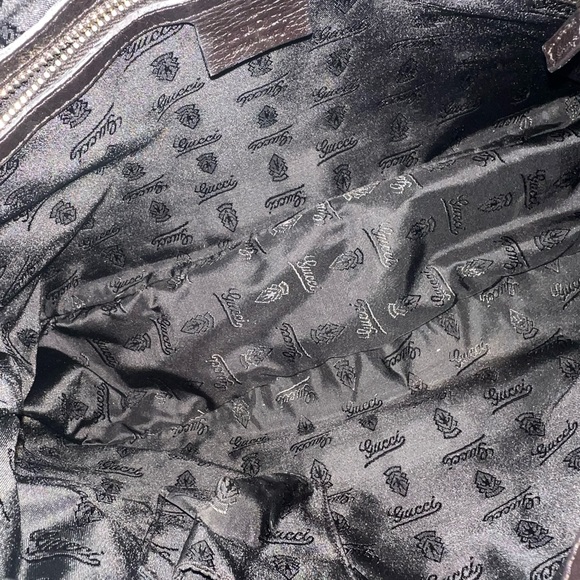 Gucci dark brown  Leather Shoulder Bag with gold GG accents - Picture 14 of 14